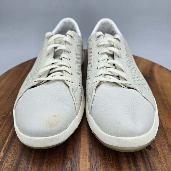 Cole Haan Shoes Mens 9.5 M Light Gray Leather Perforated Low Top Tennis Sneakers main image 9